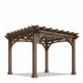 Pergola de jardin 300 x 300 x 250 cm en bois brun - structure ouverte rustique