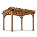Pergola de jardin 400 x 300 x 250 cm en bois naturel à toit ajouré