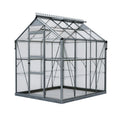Serre de jardin 190 x 190 x 210 cm aluminium gris et polycarbonate style victorien