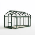 Serre de jardin 400 x 300 x 280 cm en métal et verre vert style victorien