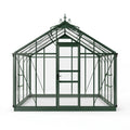 Serre de jardin 300 x 236 x 270 cm en aluminium vert et verre style victorien