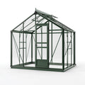 Serre de jardin 190 x 190 x 250 cm en aluminium vert avec panneaux transparents style victorien