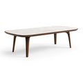 Table de salle à manger 200 x 100 x 75 cm plateau effet marbre blanc et bois brun style contemporain